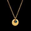 Titanium Steel Engraved Name Necklace with December Birthstone Pendant