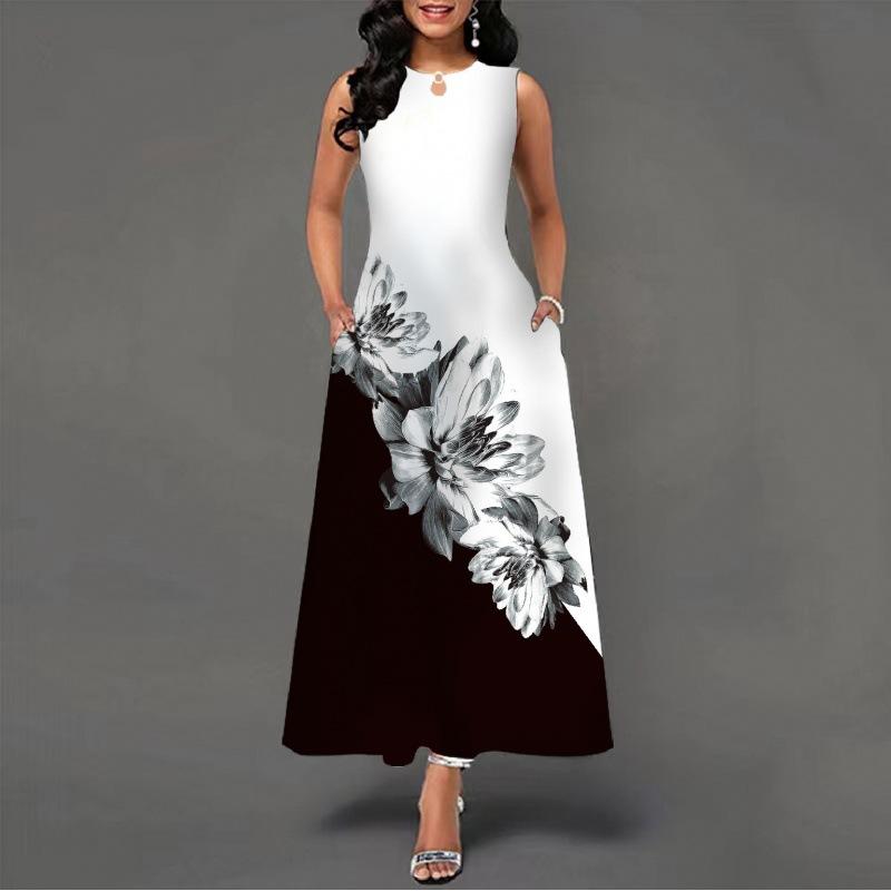 2025 New Fashion Trend Dresses Spring Summer Printed Waist Dresses Fashion Women's