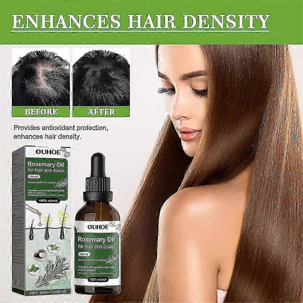 1-3pcs Rosemary Essential Oil For Hair Growth & Skin Care, Rosemary Castor Oil