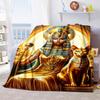 Golden Egyptian Queen Cat Throw Soft Comfortable All Seasons Blanket Perfect Gift Couch Office Nap Outdoor Travel Blanket