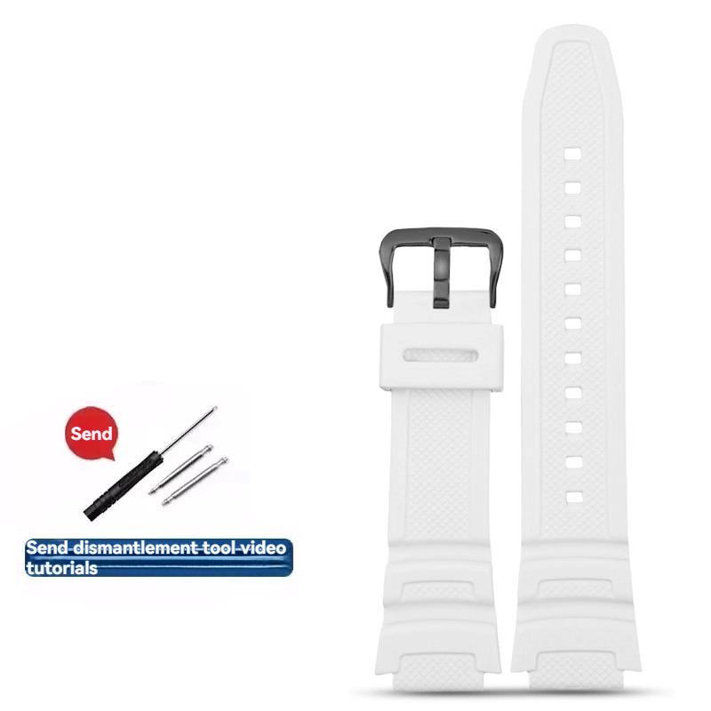 

FOR Casio Watch Band Replacement Square Link for W-218H/AE-1200/AQ-S810 Sport Waterproof Buckle Resin Silicone 18mm