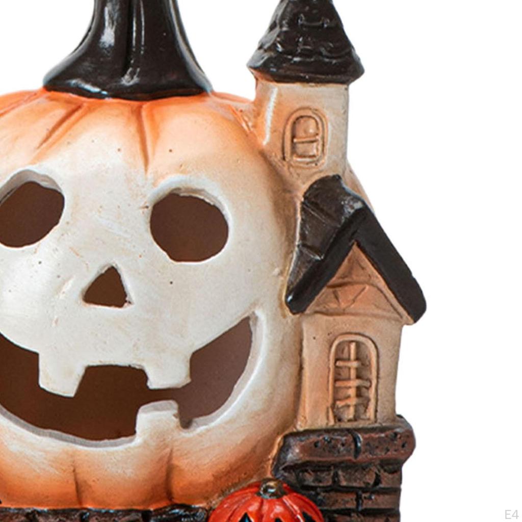 Halloween Pumpkin House Figurine Ornament Fashion Creative Statue Resin Sculpture for Indoor Table