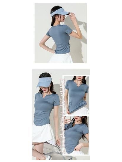 Women's Quick-Dry Slimming Yoga T-Shirt - Breathable Short Sleeve Running & Fitness Top