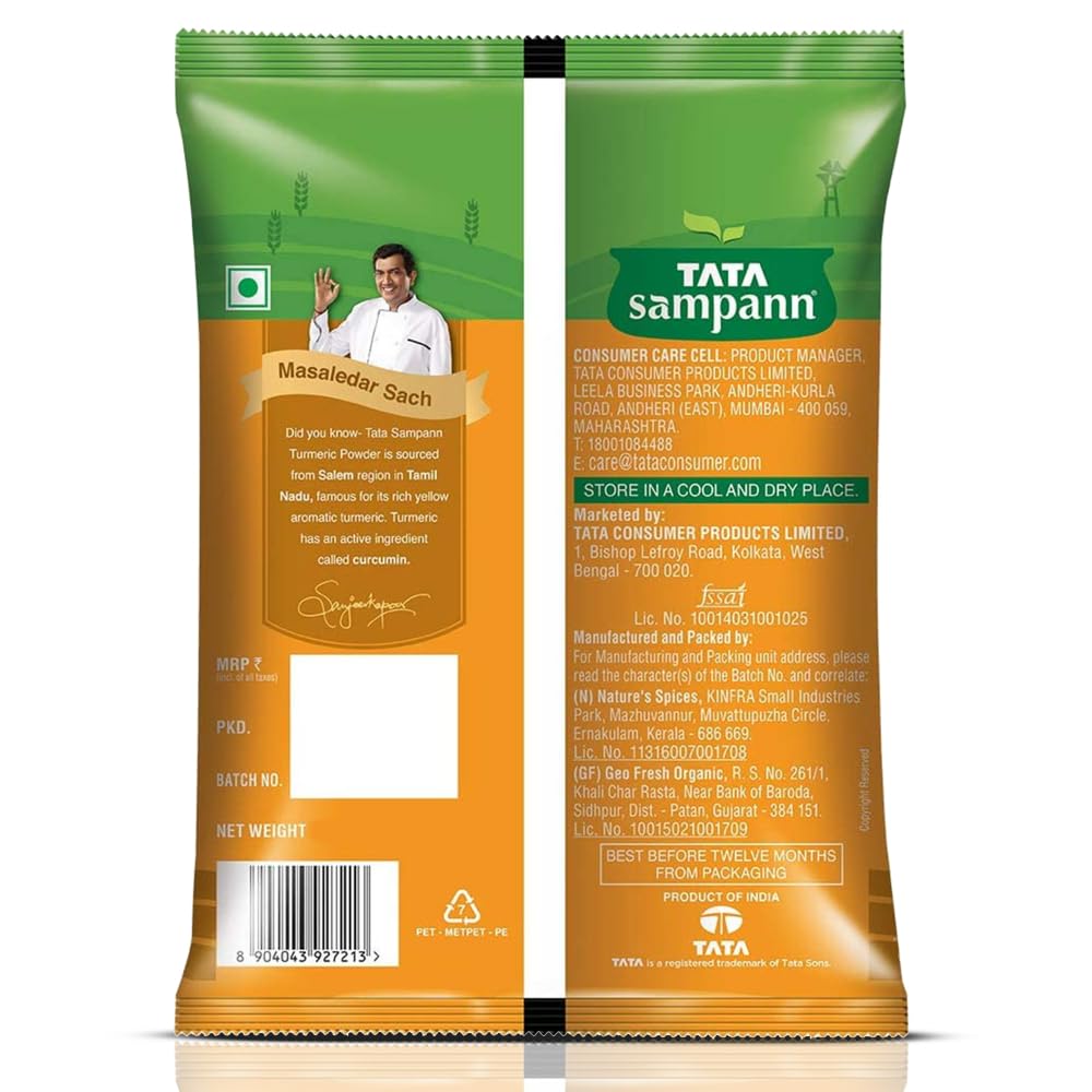 TATA Sampann Turmeric Powder 100g Pack of 1 With Natural Oils Rich Flavor Haldi Powder