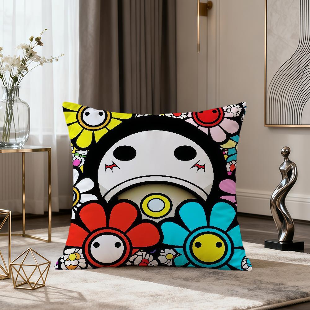 Fashion Flower Soft Comfort Pillowcase for Sofa Nap Living Room TTakashi Party Home Pet Decor Pillowcover MMurakami