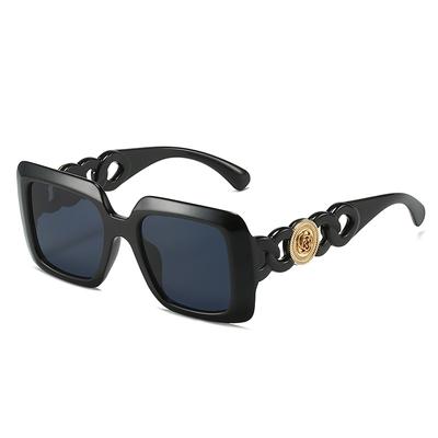 Square Large Frame With Metal Sunshades, Sun Protection, Personalized Sunglasses, Women'S Sunglasses.