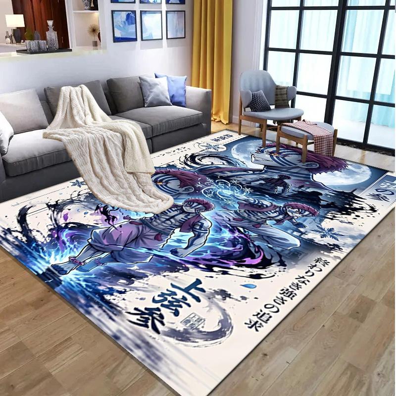 Demon Slayer Pattern Rug, Indoor/Outdoor Mat, for Picnic, Gameroom, Bedroom, Office, Living Room, Home Decor Carpet, Birthday Gift