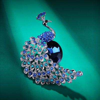 Strass Pfau Broschen Anstecknadeln Schmuck Bankett Weihnachtsgeschenke Accessoires