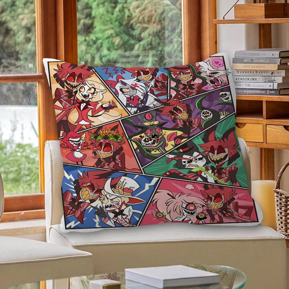 H-Hazbin Cartoon H-Hotel Pillow Gift Home Office Decoration Bedroom Sofa Car Cushion Cover case 45x45