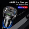 4-Port 65W USB Car Charger 3.0 Fast Mobile Phone Charger Adapter Compatible with IPhone Android Mobile