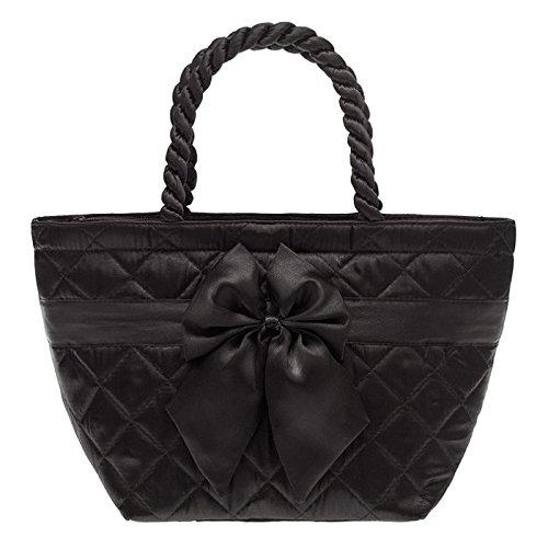 

NaRaYa Ribbon Bag, Boat Shape, Small, Black