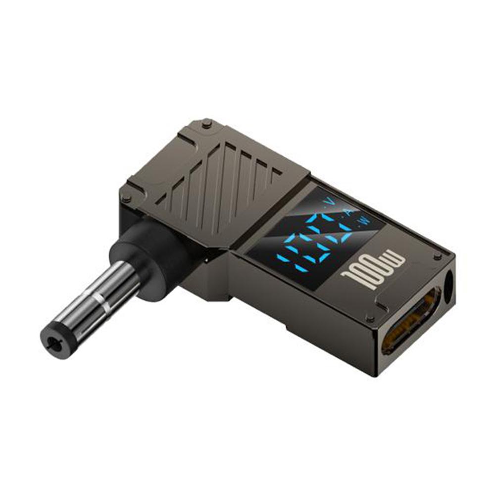 

PD 100W Laptop Charging Adapter Type-C to DC 4.0x1.7mm Digital Display Zinc Alloy Charging Converter As Shown A