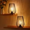 TRIROCKS Metal Cordless Table Lamp - 8-inch Tall Cage-Shaped Battery-Operated Lamp with Warm Fairy Light Bulb - Perfect for Indoor/Outdoor Use, Christ