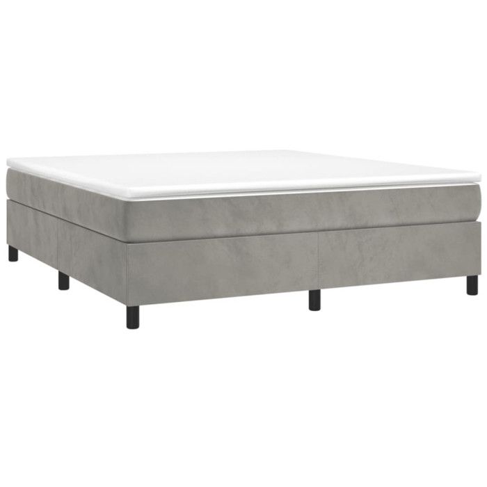 VidaXL Spring Bed Base Light Grey 160x200 Cm Velvet3121126