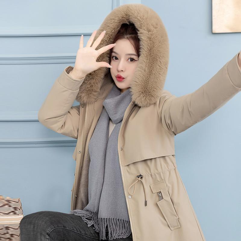 Medium and long women's winter new versatile warm cotton-padded clothes fashionable and thin cotton-padded jackets women's jackets