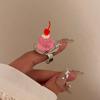Spoon Mousse Cake Rings Open Jelly Finger Ring Fashion Adjustable Dessert Ring  Couples