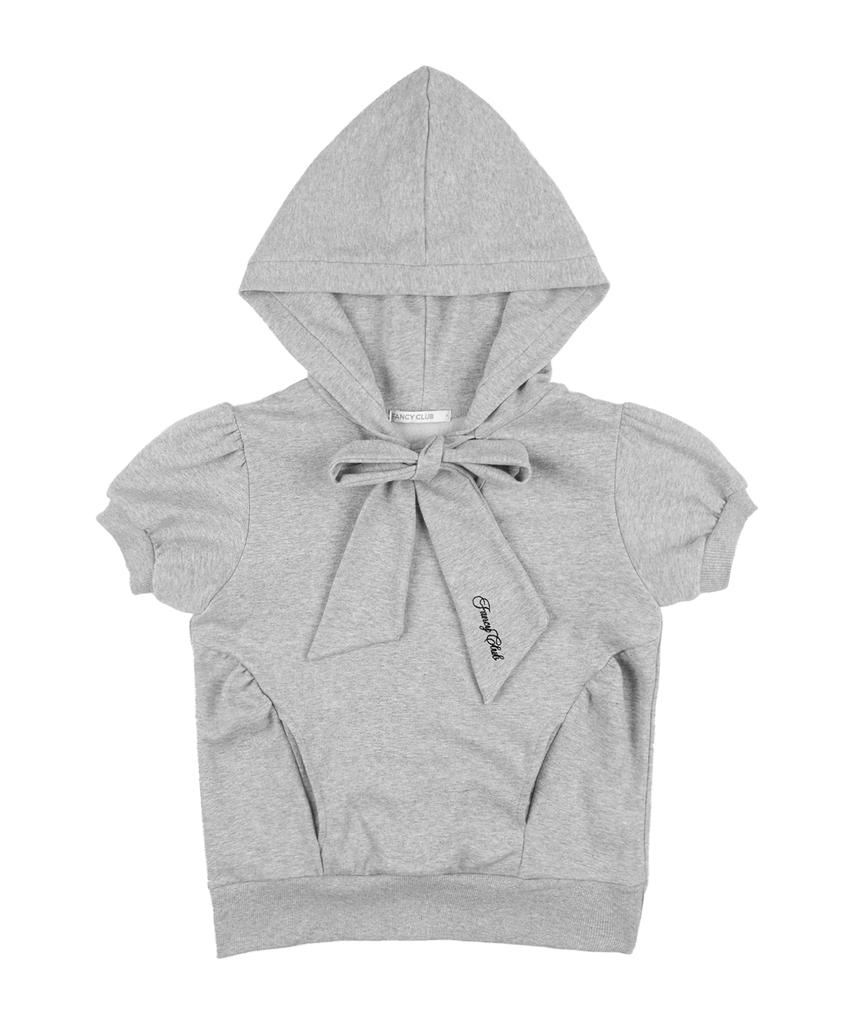 FANCY CLUB Puff Round Scarf Hoodie (Melange Gray)_F25Qb081