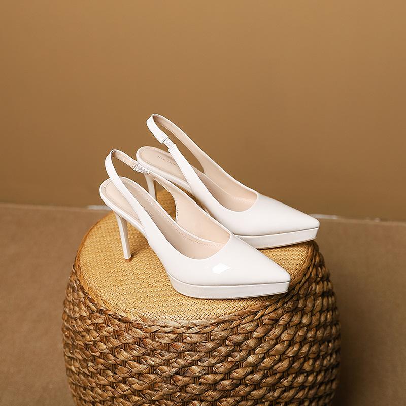 

999-6 Celebrity temperament red pointed high heels women s summer new one-word strap pointed stiletto women s shoes 34