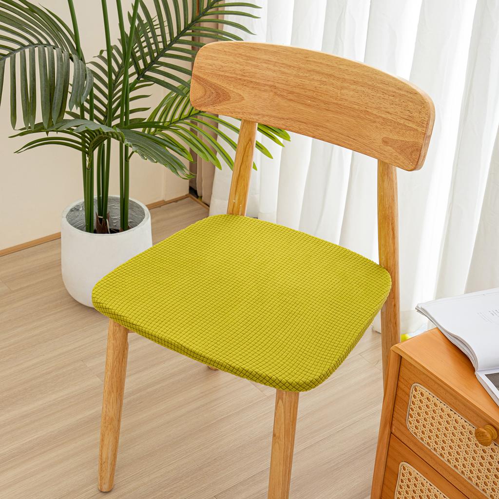 Stretch Jacquard Chair Seat Covers Solid Removable Washable Anti-Dust Dining Room Chair Seat Cushion Slipcovers