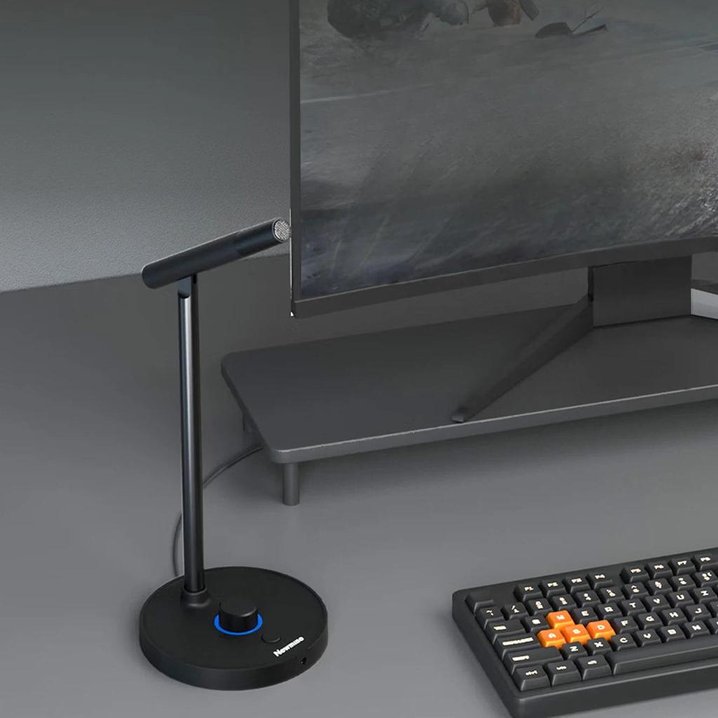 Newmine Computer Microphone, USB Wired Desktop Noise-Cancelling Microphone, Black
