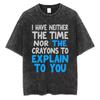 T-shirt Washed Cotton Crew Neck Tee Korean Style Casual Streetwear Top American retro style unsex
