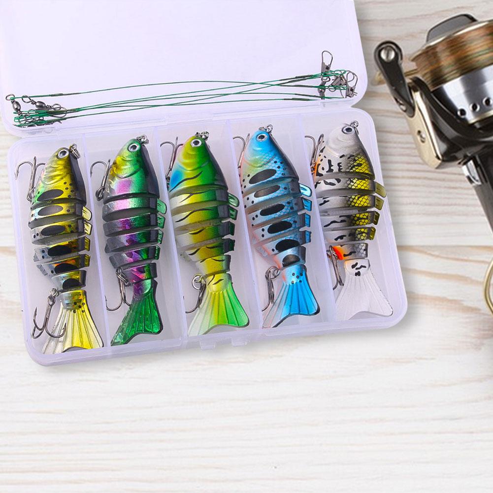5Pcs Sinking Wobblers Fishing Lures Lifelike Multi Jointed Swimbait Artificial Bait Pike Carp Fishing Tools