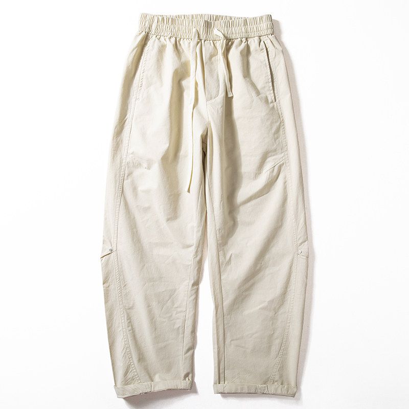 American-Style Men's Casual Pants, Spring and Autumn 2025 New Model, Pure Cotton, Men's Straight Loose Wide-Leg Long Pants, Trendy