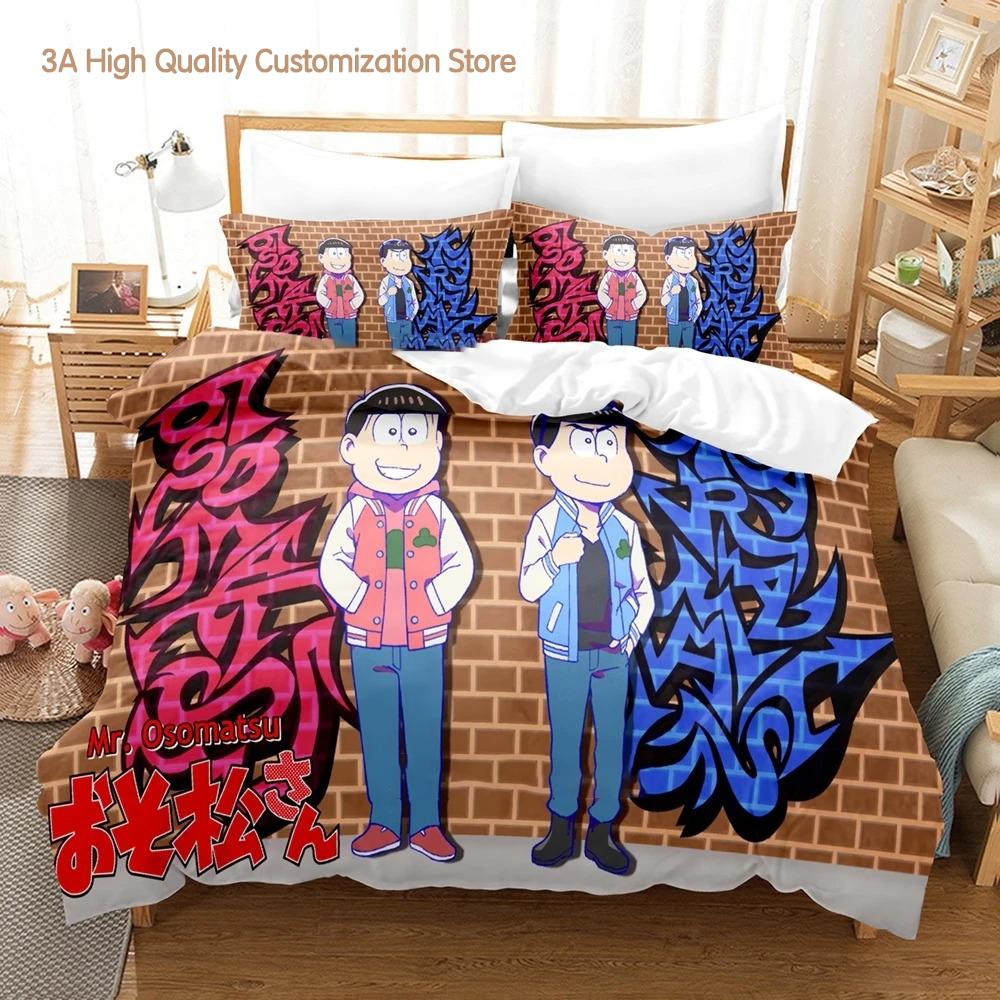 

Comforter Osomatsu-San Bedding Set Single Twin Full Queen King Size Bed Set Adult Boy Bedroom s 3D Print Anime Bed Comforter (quilt)-EU Single(135*200cm)3pcs