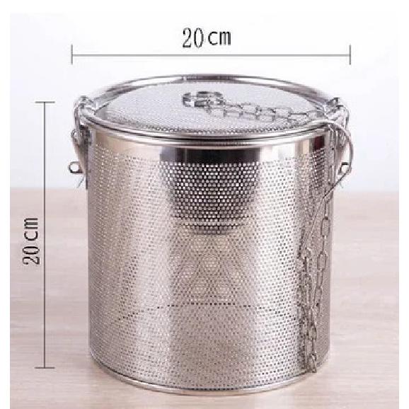 Big Stainless Steel Fine Mesh Strainer Gravy Soup Taste Spice Box Basket Brine Hot Pot Slag Separation Colander Strainers Basket