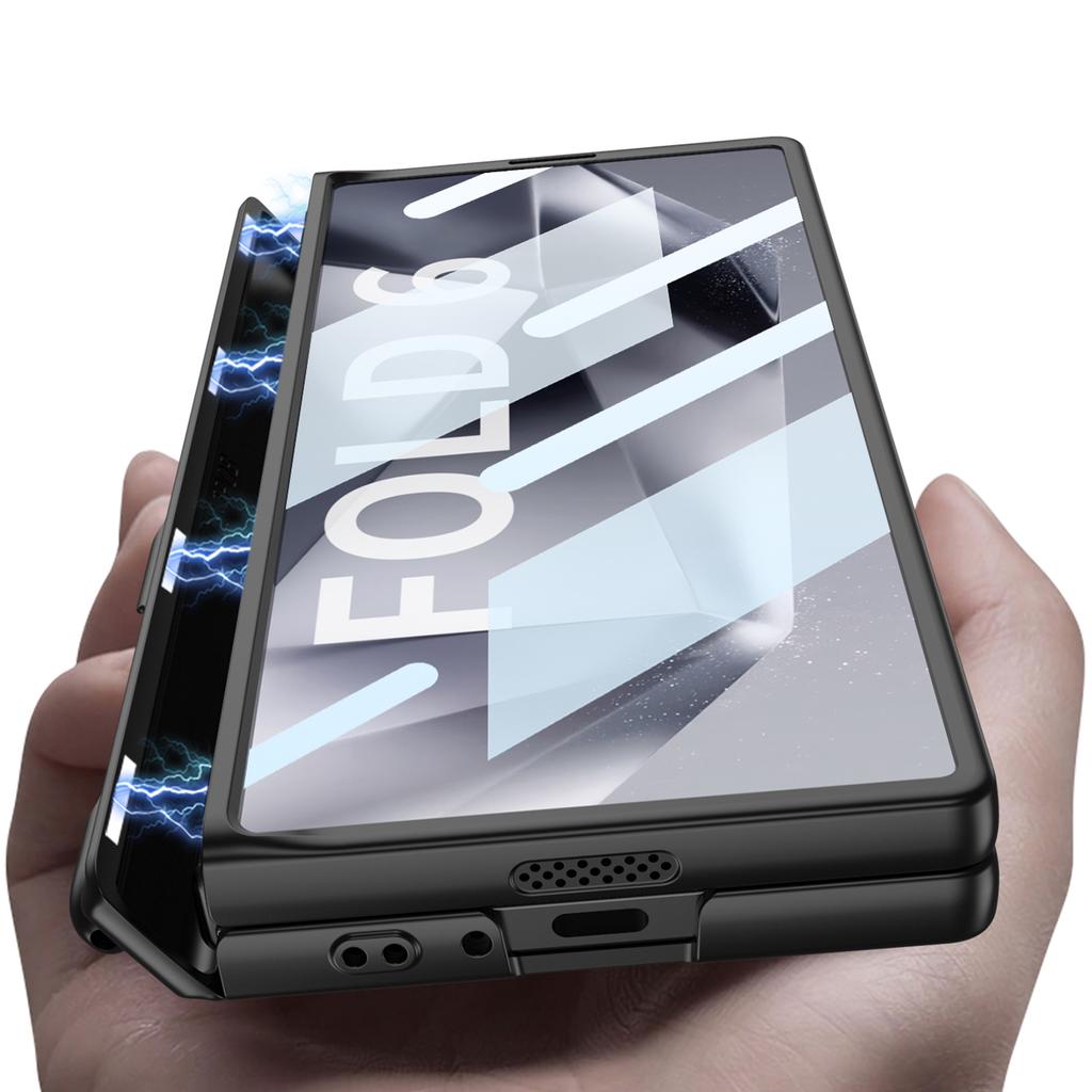 Samsung Z FOLD6 Pen Slot Phone Case FOLD6 Hinge Hard Shell Anti Peeping Glass Film Protective Case FOLD6