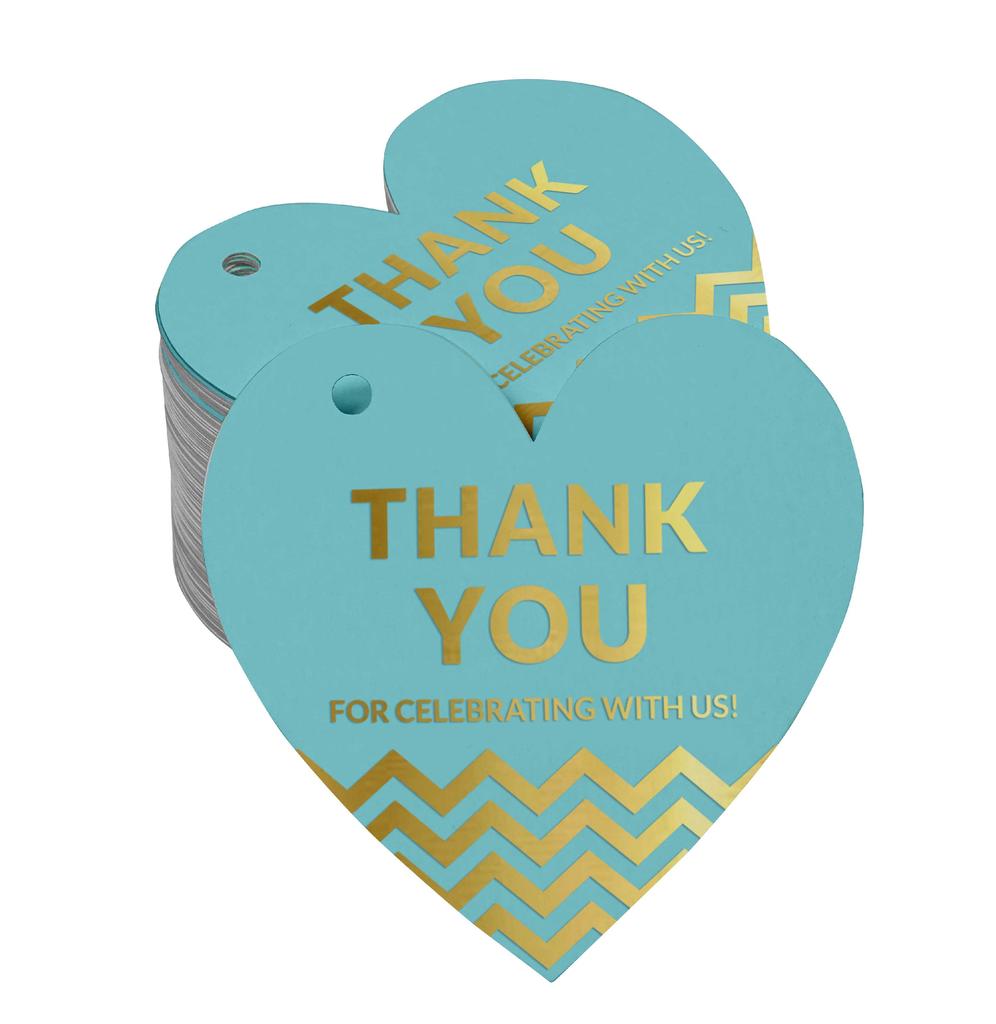 Inkdotpot Danke, dass Sie mit uns gefeiert haben Junggesellinnenabschied-Babyparty-Ruhestand-Hochzeit-Geburtstag Flaschenanhänger Echte Silberfolie Gastgeschenk Anhänger Packung von