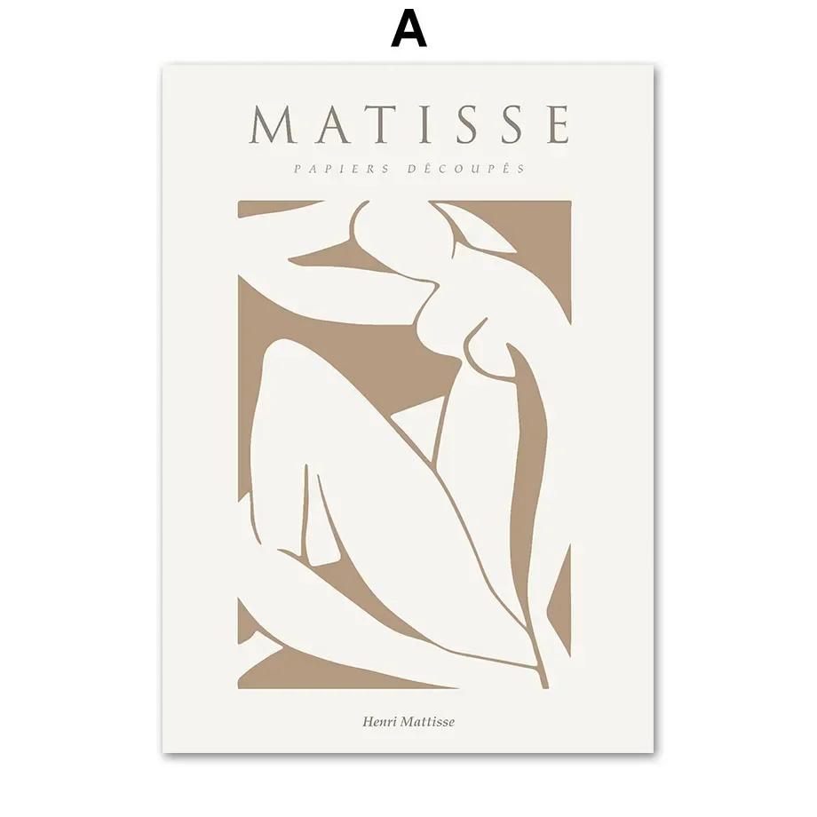

Vintage Canvas Painting Wall Art Prints and Wall Pictures, Picasso Beige, Henri Matisse Boho Posters, Living Room Decor 21x30cm No Framed
