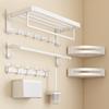 White Towel Rack, No Punching Toilet, Bathroom Rack, Wall-mounted Toilet, Towel Rack, Bathroom Pendant Set.