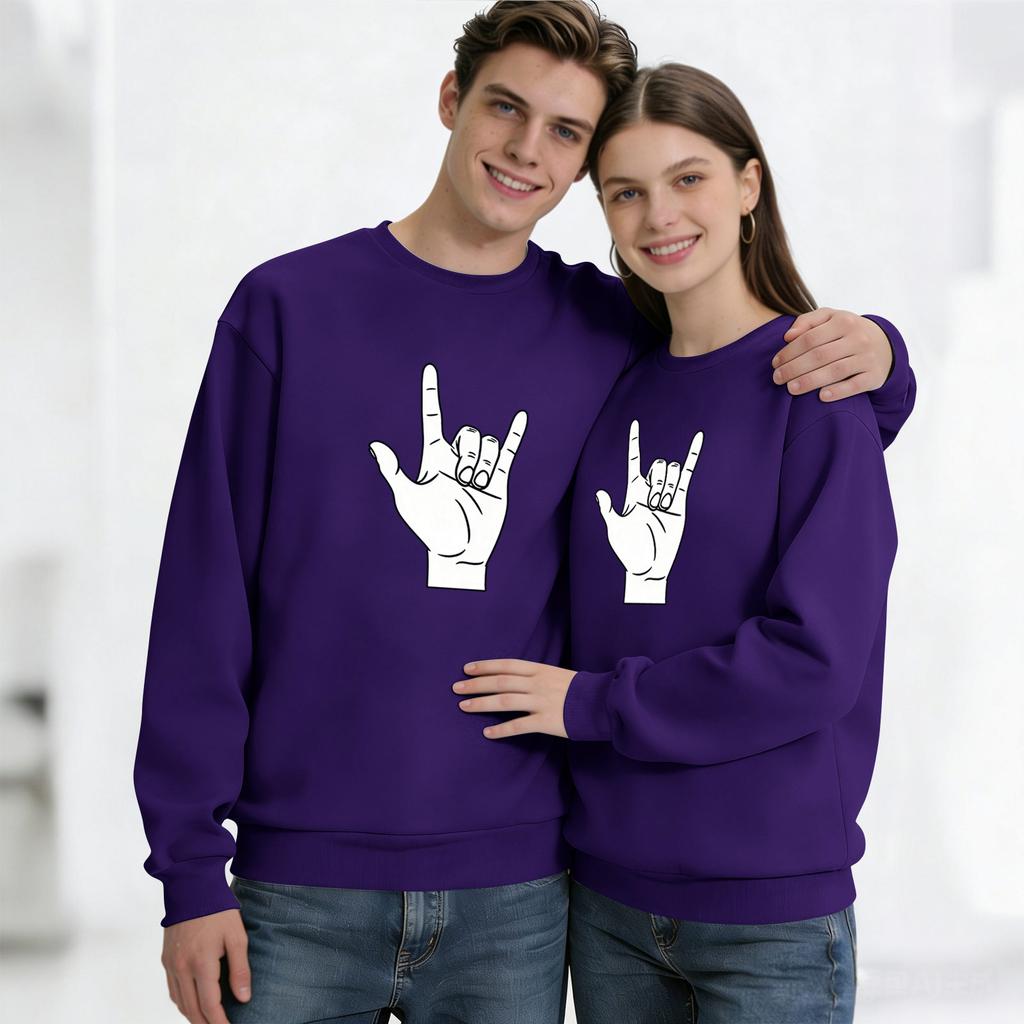 Męska bluzka z długim rękawem z okrągłym dekoltem, unisex, para, casualowa bluzka sportowa
