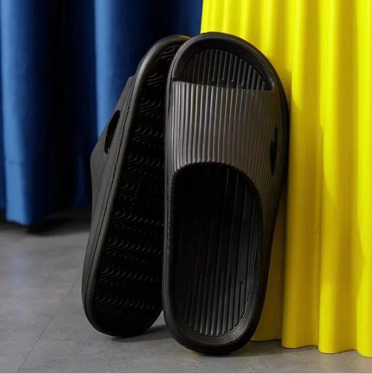 Summer Unisex Slippers Women Solid Color Eva Indoor Bath Thick Platform Men Anti Slip Soft Home Flip Flops Comfort Beach Sandals