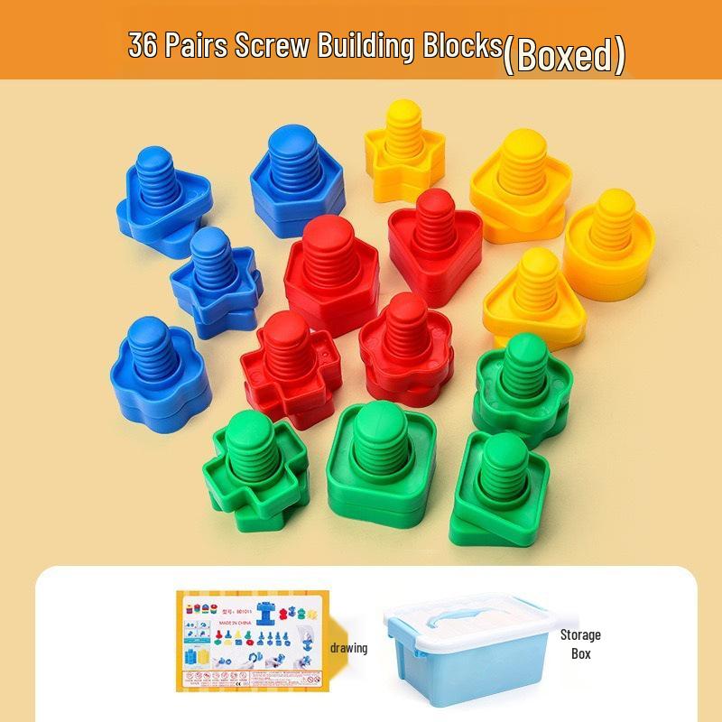 Cross-Border Large Particle Screw Building Blocks for Kids - Educational Assembly & Disassembly Toy Set for Kindergarten