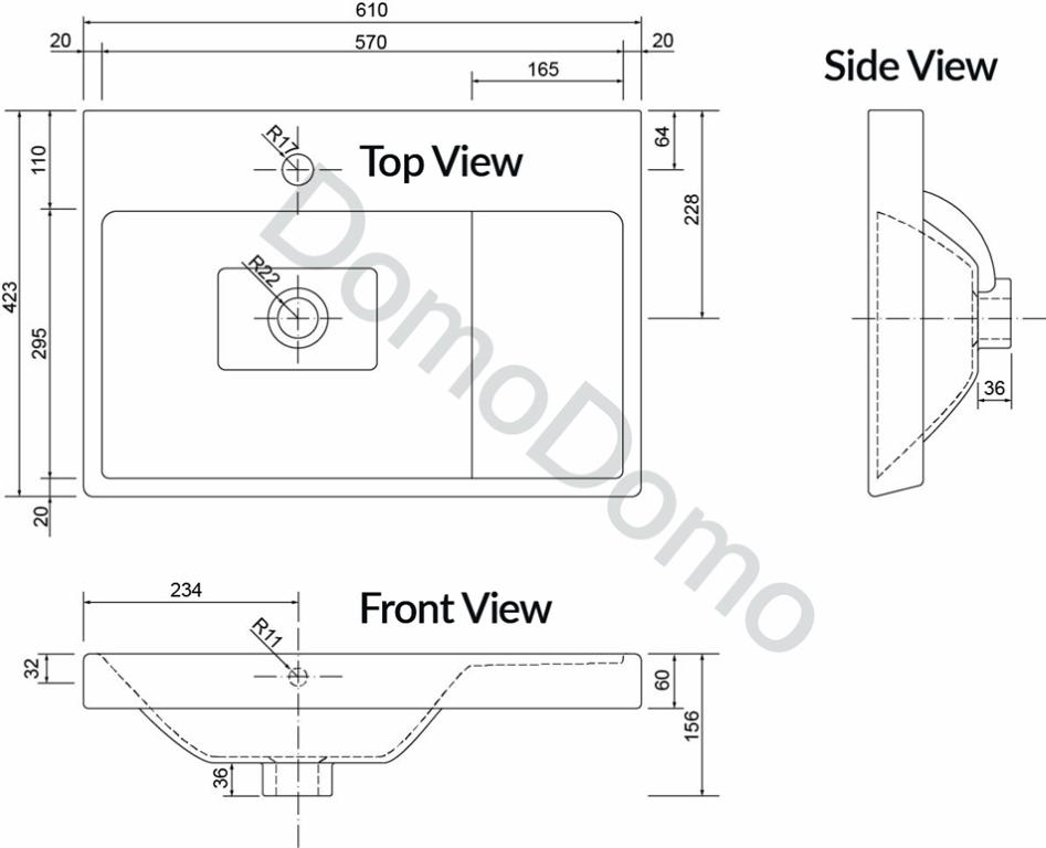 Freestanding Bathroom Cabinet with Washbasin and Drainer 80x60cm Artisan Oak Bonita