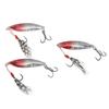 5Pcs Artificial Fishing Lure Lifelike Fishing Bait with Treble Hook for Saltwater Freshwater Red Head Silver Body