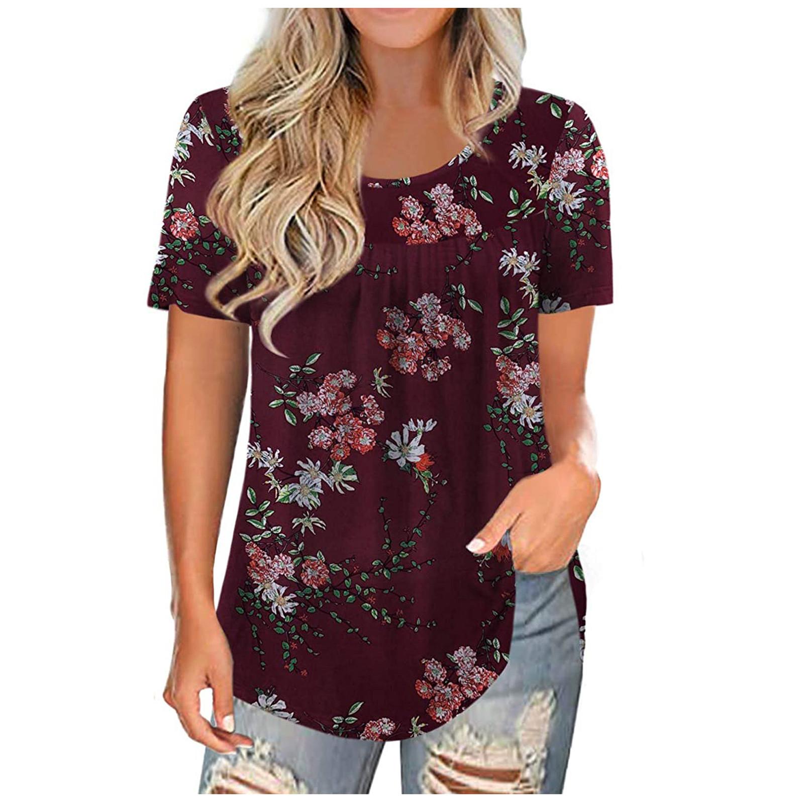 

(SU)Модные женские повседневные пуловеры больших размеров с круглым вырезом и коротким рукавом с принтом L чёрный