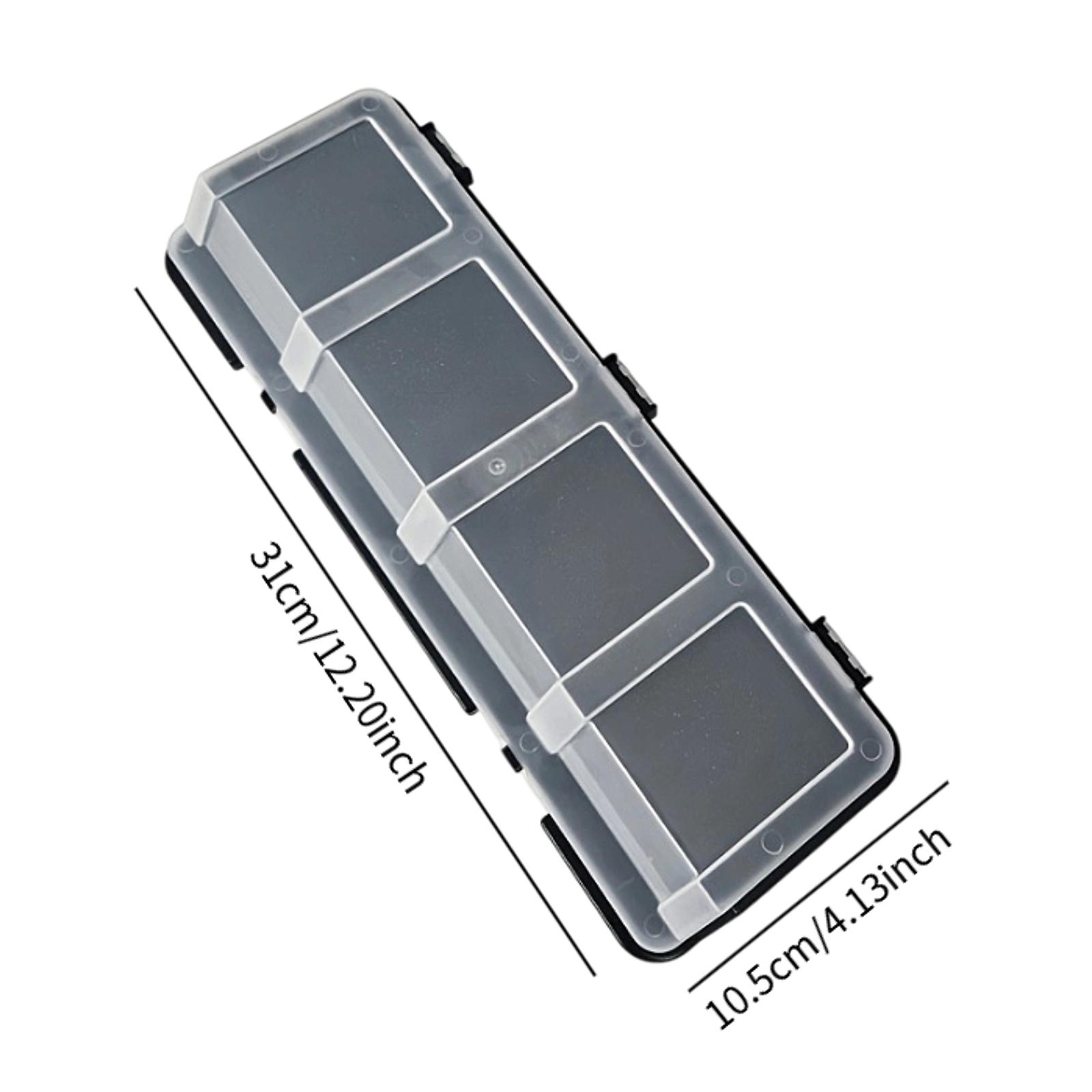 

4 Compartments Screws Organizer Box with Buckle Sloping Opening Divided Container Case Semi Transparent Lid for Components Parts чорний