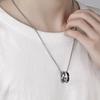 Colliers avec Pendentif Cœur à Double Boucle pour Femmes Accessoire de Bijouterie en Acier Inoxydable Cadeau pour Couple