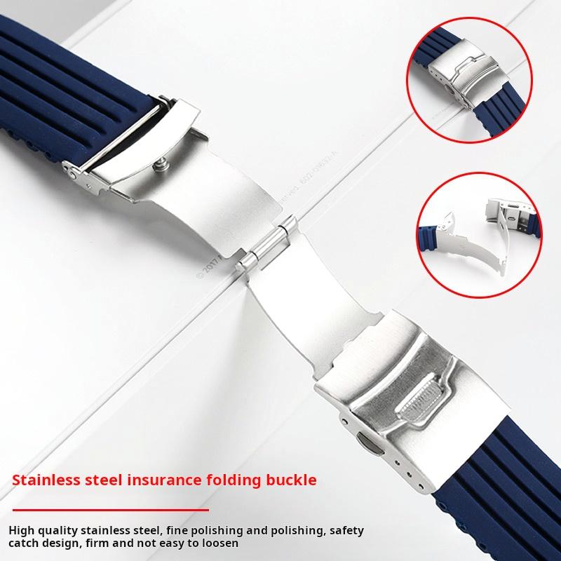 22x11mm 24x12mm vypouklý konec Silikonový řemínek k hodinkám Pro Oris Aquis 7330 7740 Řemínek k hodinkám Potápěčský měkký gumový Pánský náramek