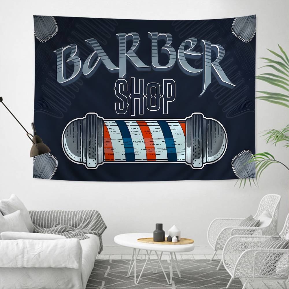Barber Shop Sign Colorful Tapestry Wall Hanging Bohemian Wall Tapestries Mandala Wall Hanging Sheets