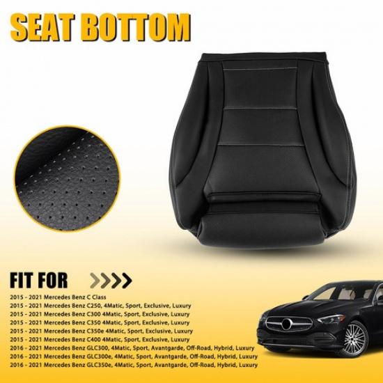 For 2015-21 Mercedes Benz C250 C300 Black Driver Left Bottom Top Seat Cover