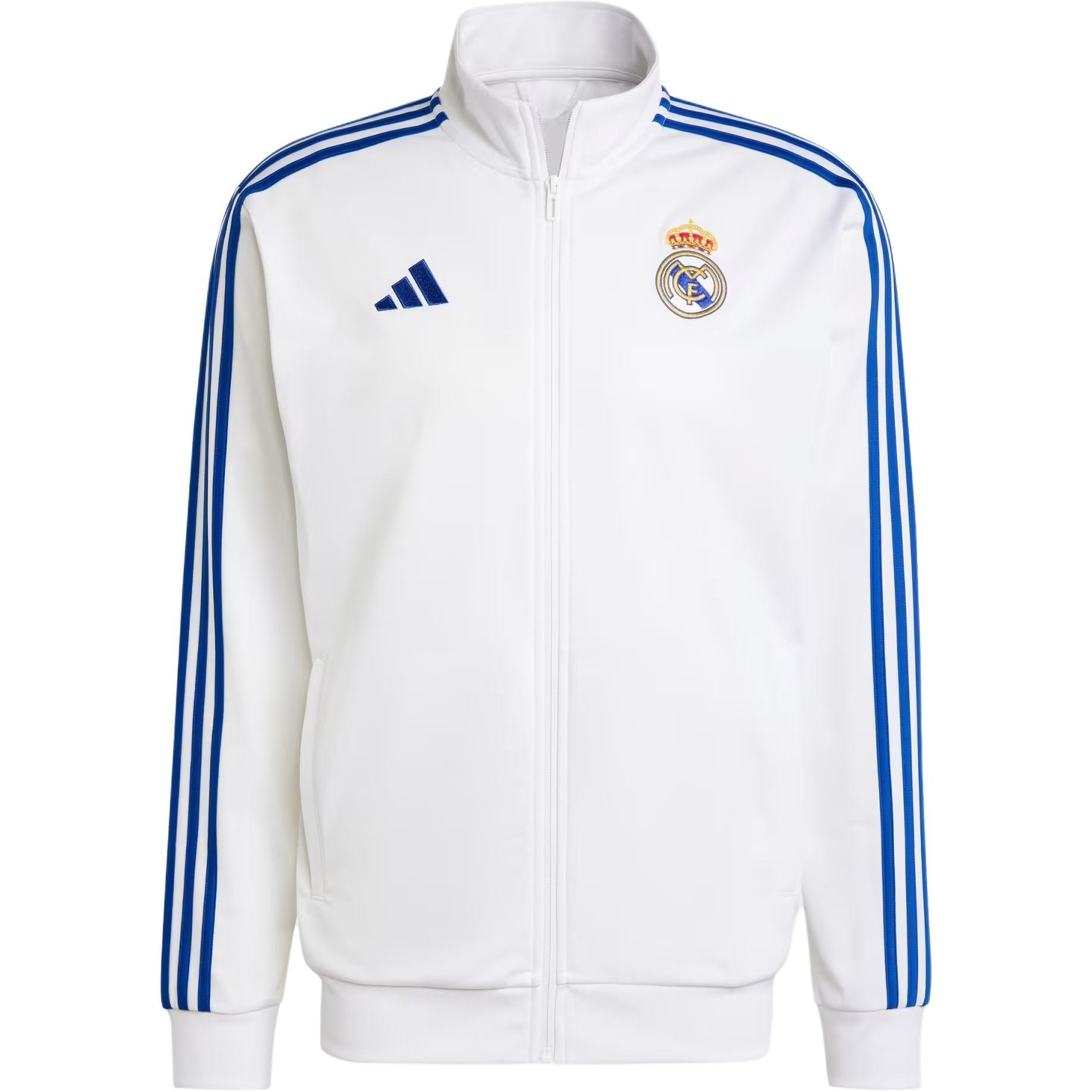 adidas Real Madrid DNA Track Jacket Asia Sizing  White  Men s IT3804 M