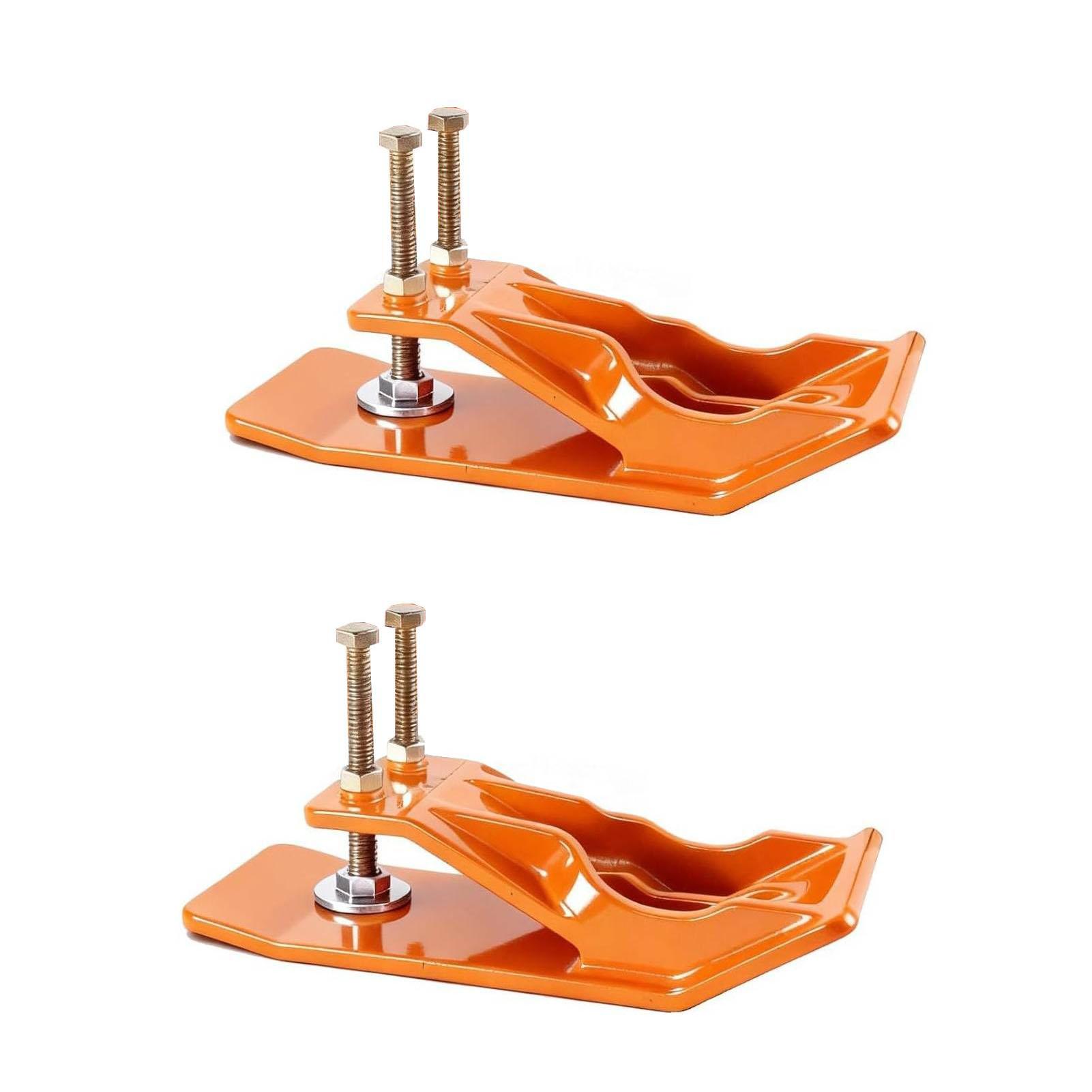 

2 Pcs Tractor Bucket Protector Orange Integrated Carbon Steel Tractor Bucket Skid Edges Guard for Snow Gravel Leaves