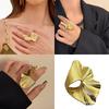 Geometric Gold Sturdy Alloy Knuckles Joint Rings for Trendy Women and Men Featuring Hip Hop Punk Leaves Designs