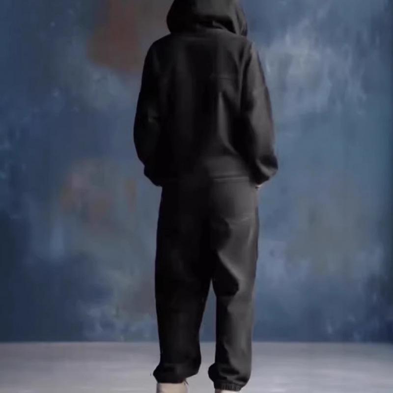 2026 Europäischer Damen-Denim-Print-Overall mit großen Taschen, langen Ärmeln und langen Hosen