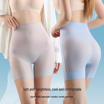 Women's Summer Ice Silk Safety Shorts: Seamless, Anti-Exposure, Anti-Curling Mid-High Waist Boxer Leggings
