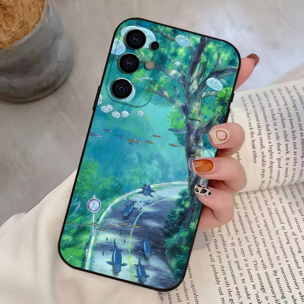 Anime P-Ponyo Phone Case For Samsung S25,S24,S21,S22,S23,S30,Ultra,S20,Plus,Fe,Lite,Soft Black Cover